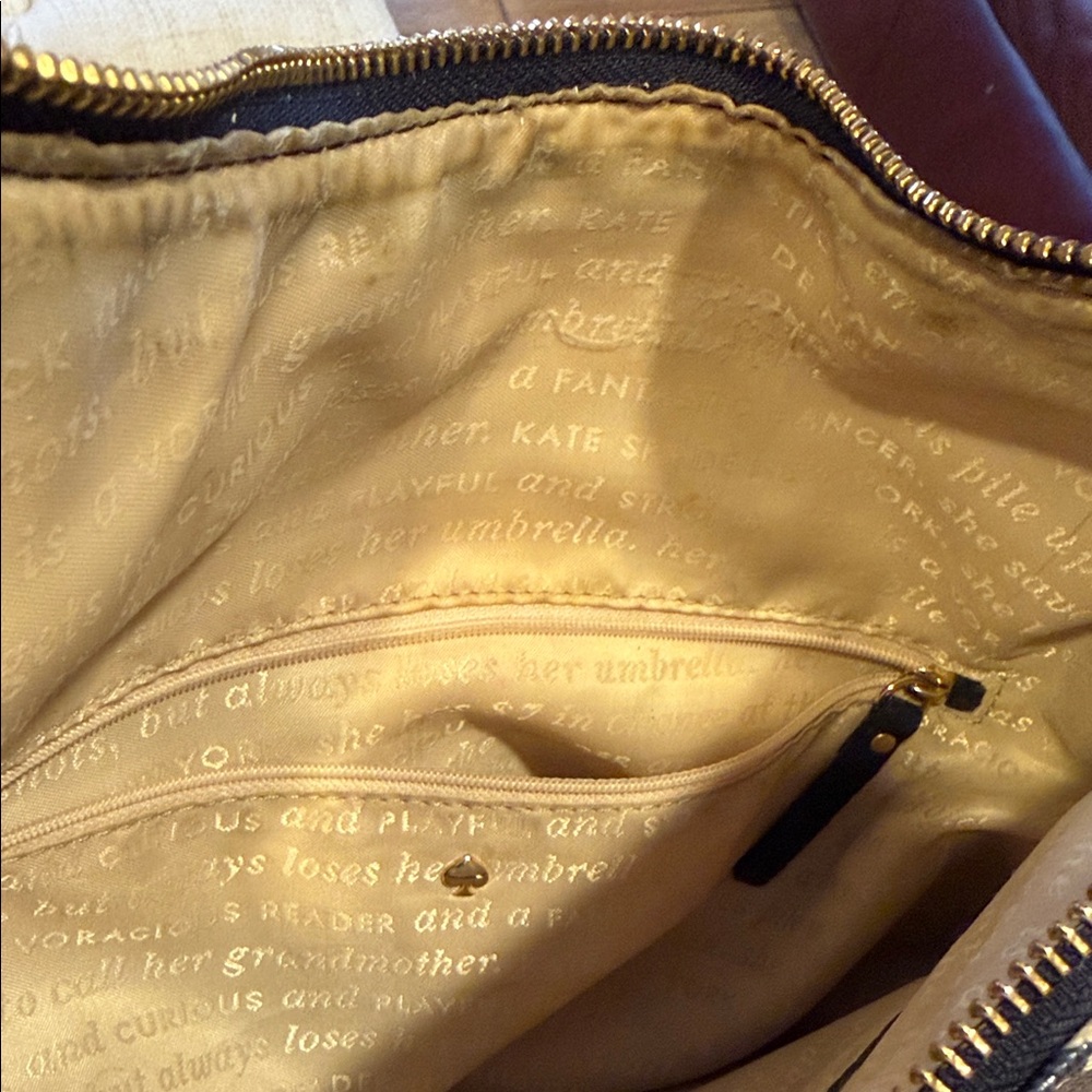 kate spade Navy and White Striped Shoulder Bag with Front Zippers - Picture 6 of 10